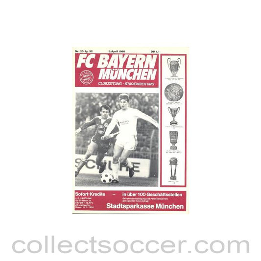 1980 Bayern Munich v Eintracht Frankfurt official programme 09/04/1980 UEFA Cup