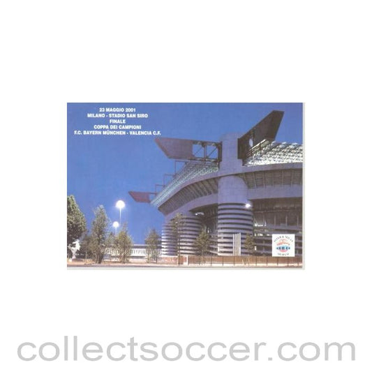 2001 - Bayern Munich v Valencia postcard 23/05/2001 Champions League Final