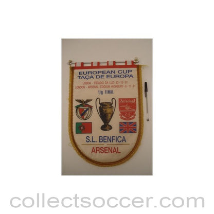 1991 - Benfica v Arsenal European Cup 1991-1992 pennant
