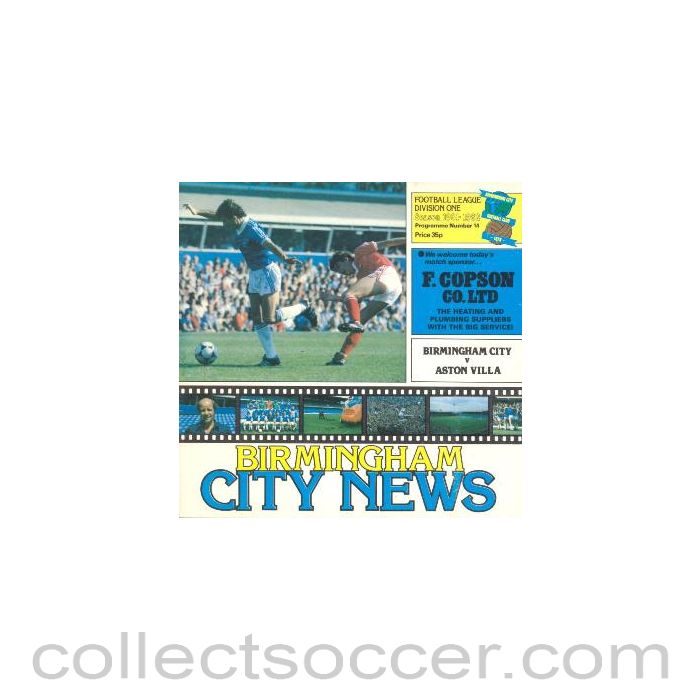 1981 - Birmingham City v Aston Villa official programme 26/09/1981 Football League
