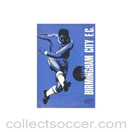 1968 - Birmingham City v Blackpool official programme 03/02/1968 Football League