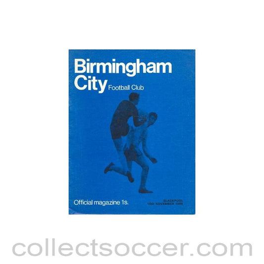 1968 - Birmingham City v Blackpool official programme 16/11/1968