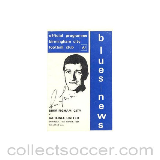 1967 - Birmingham City v Carlisle United official programme 18/03/1967
