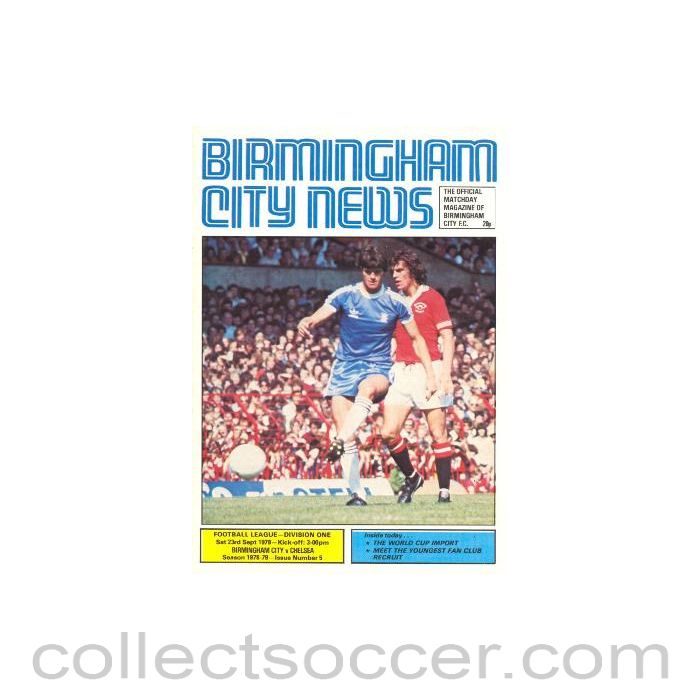 1978 - Birmingham City vChelsea official programme 23/09/1978