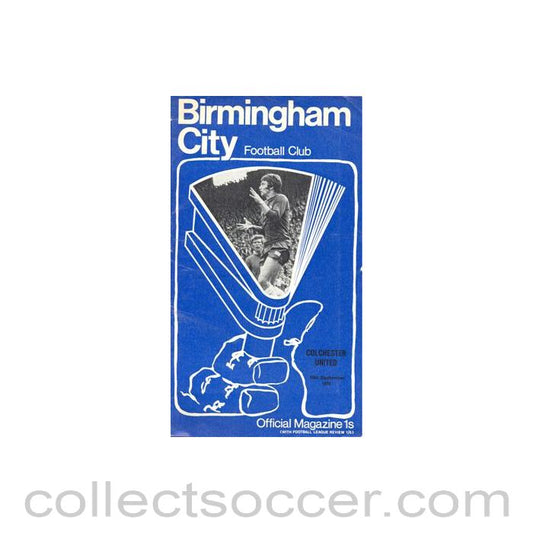 1970 - Birmingham City v Colchester United official programme 15/09/1970 Football League Replay