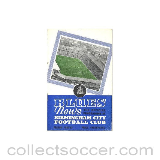1956 - Birmingham City v Luton Town official programme 20/10/1956