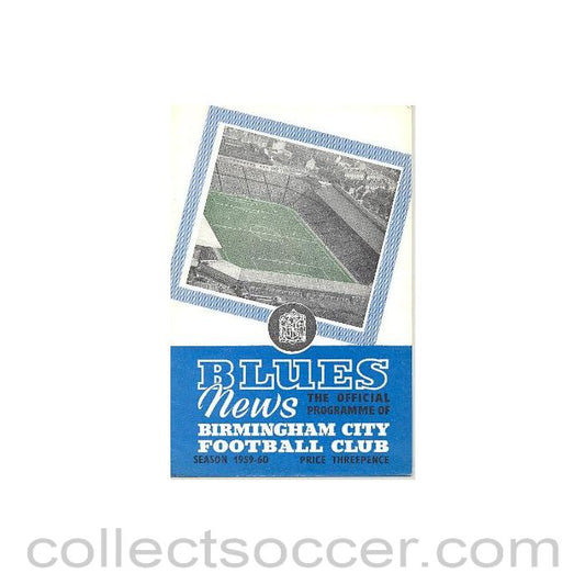 1959 - Birmingham City v Manchester City official programme 05/12/1959