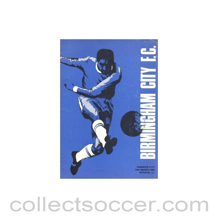 1968 - Birmingham City v Norwich City official programme 16/03/1968