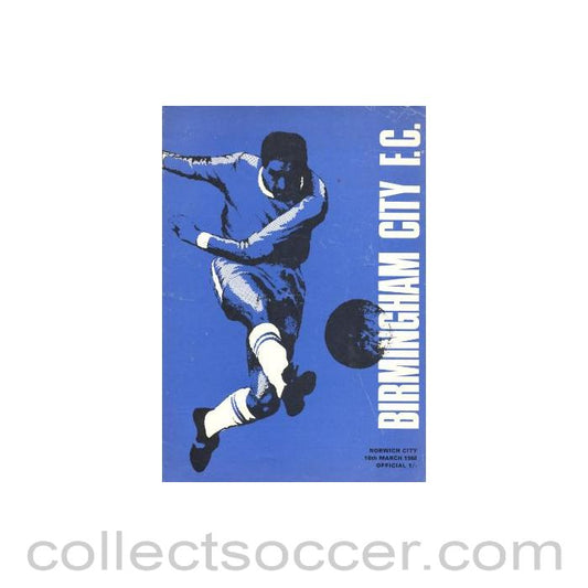 1968 - Birmingham City v Norwich City official programme 16/03/1968