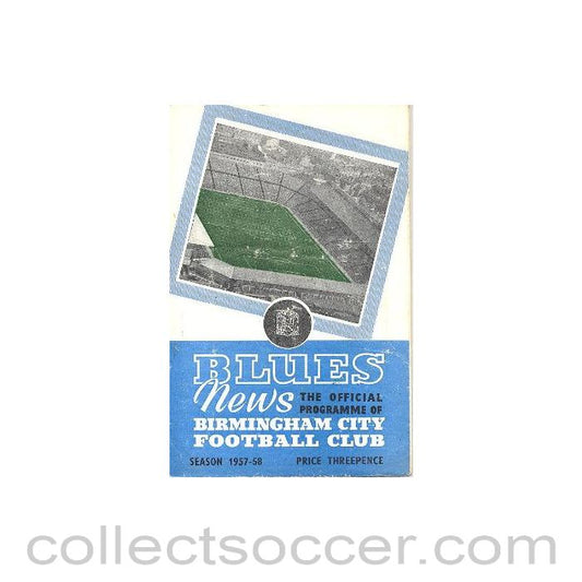 1957 - Birmingham City v Preston North End official programme 21/09/1957