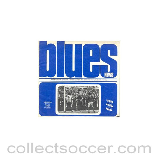 1974 - Birmingham City v Stoke City official programme 13/04/1974