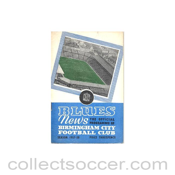 1957 - Birmingham City v Sunderland official programme 09/11/1957