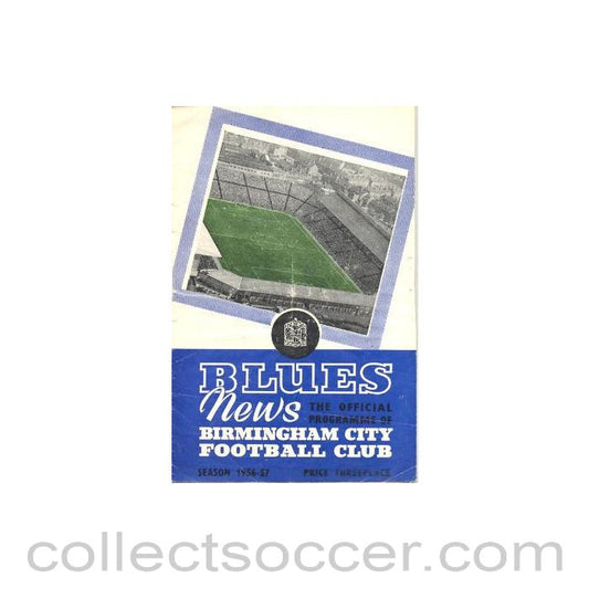 1956 - Birmingham City v Tottenham Hotspur official programme 01/12/1956