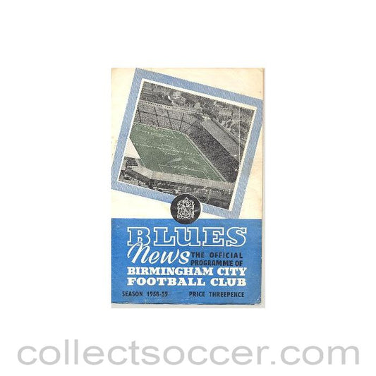 1958 - Birmingham City v West Bromwich Albion official programme 03/09/1958