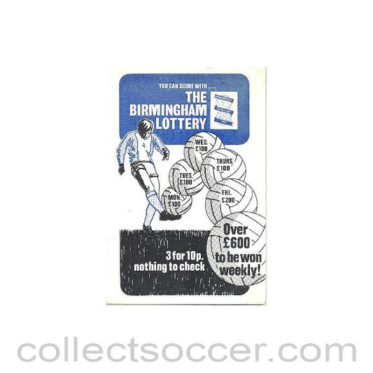 Birmingham City FC lottery leaflet