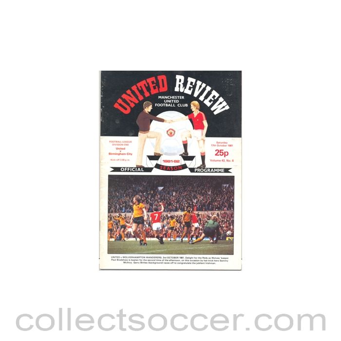 1981 - Manchester United v Birmingham City official programme 17/10/1981