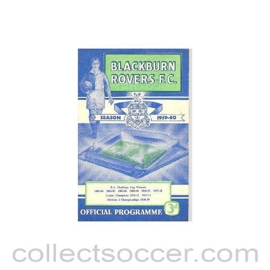 1959 - Blackburn Rovers v Bolton Wanderers official programme 31/08/1959