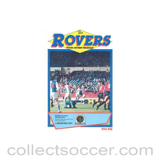 1987 - Blackburn Rovers v Bradford official programme 28/12/1987 Football League