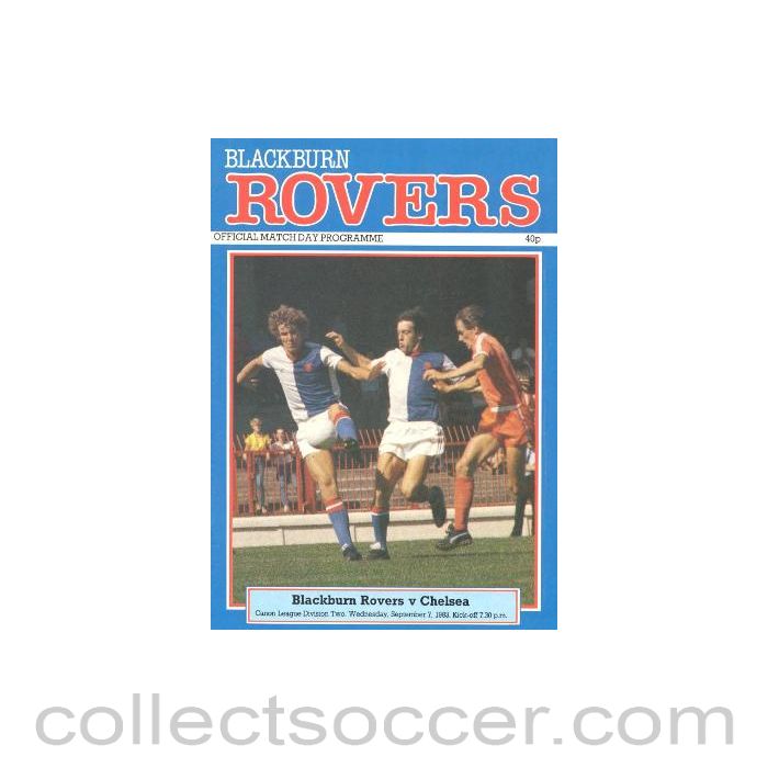 1983 - Blackburn Rovers vChelsea official programme 07/09/1983