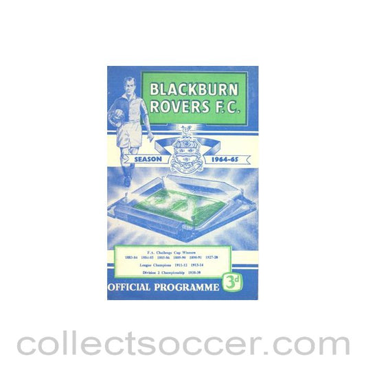 1965 - Blackburn Rovers v Chelsea official programme 13/02/1965 Football League