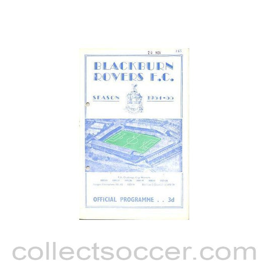 1954 - Blackburn Rovers v Hull City official programme 20/11/1954, reduced price