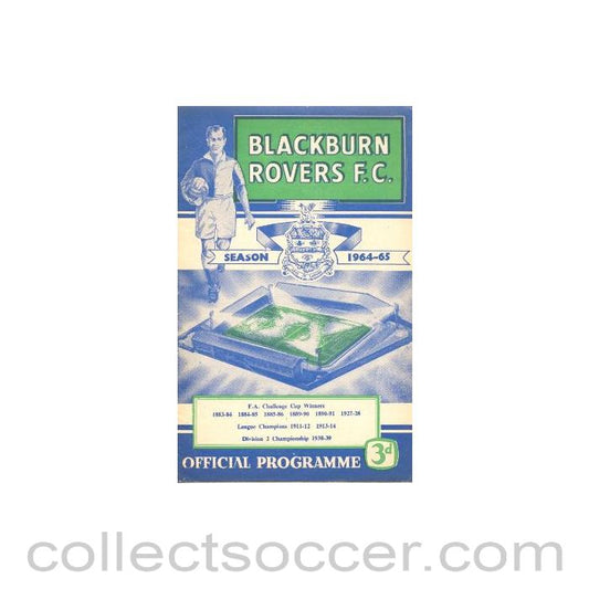 1964 - Blackburn Rovers v Liverpool official programme 29/08/1964