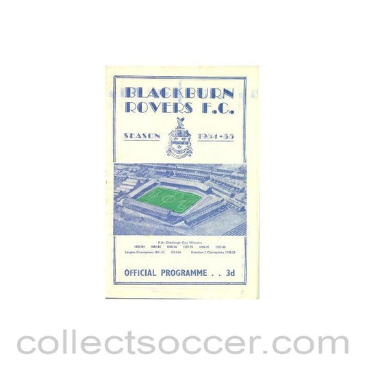 1955 - Blackburn Rovers v Nottingham Forest official programme 05/03/1955