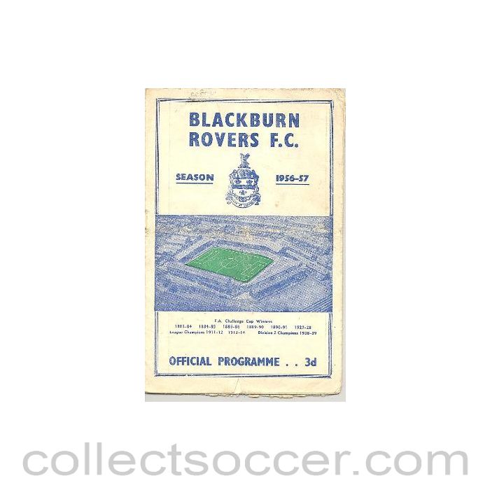 1957 - Blackburn Rovers v Notts County official programme 19/04/1957