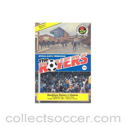 1987 - Blackburn Rovers vChelsea official programme 03/03/1987