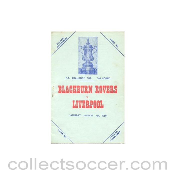 1950 - Blackburn Rovers v Liverpool official programme 07/01/1950