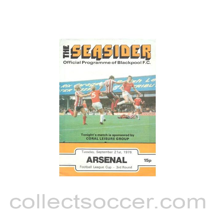 1976 - Blackpool v Arsenal official programme 21/09/1976