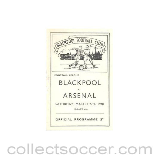 1948 - Blackpool v Arsenal official programme 27/03/1948
