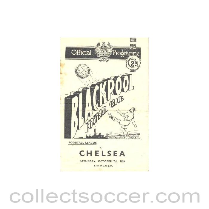 1950 - Blackpool v Chelsea official football programme 07/10/1950