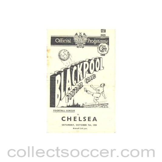 1950 - Blackpool v Chelsea official football programme 07/10/1950