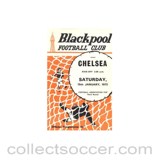 1972 - Blackpool v Chelsea official programme 15/01/1972