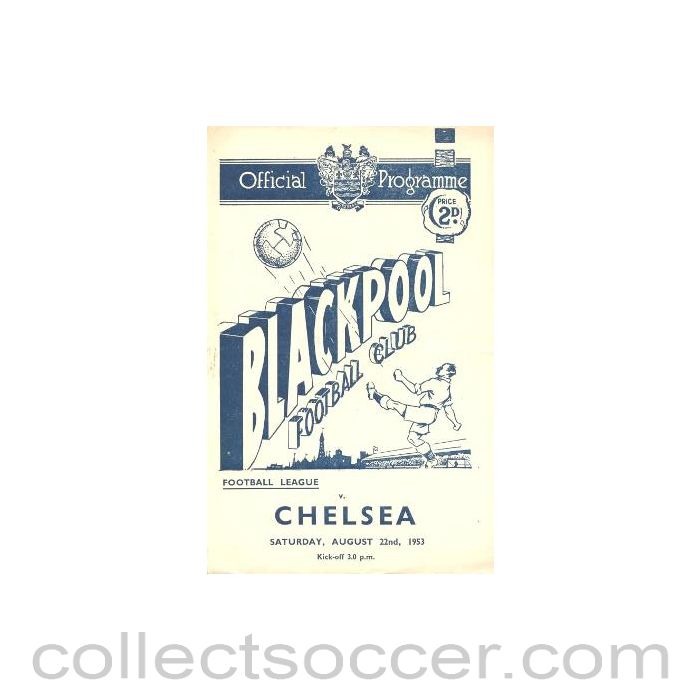 1953 - Blackpool vChelsea official programme 22/08/1953
