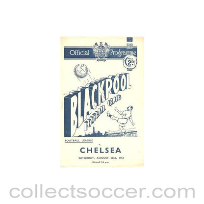 1953 - Blackpool vChelsea official programme 22/08/1953