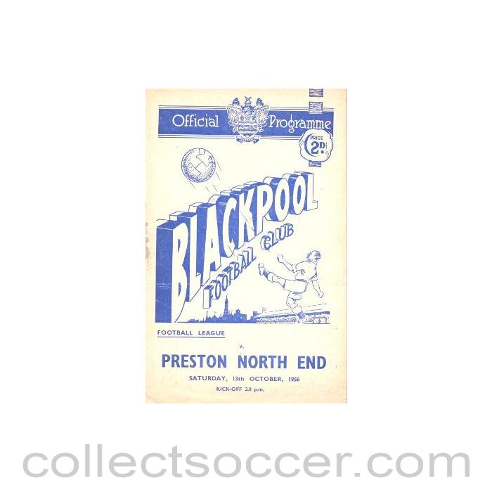 1956 - Blackpool v Preston North End official programme 13/10/1956