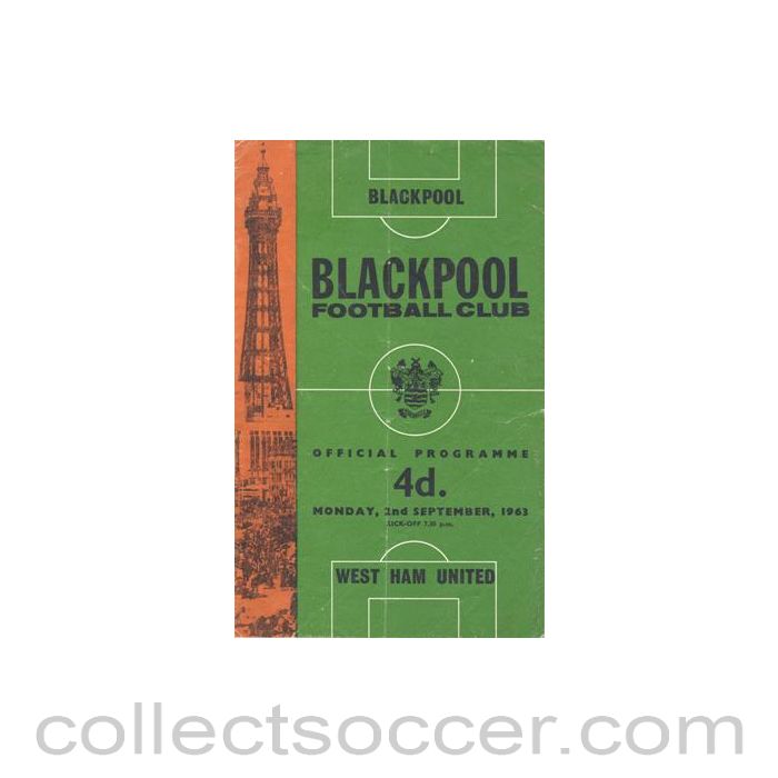1963 - Blackpool v West Ham United official programme 02/09/1963