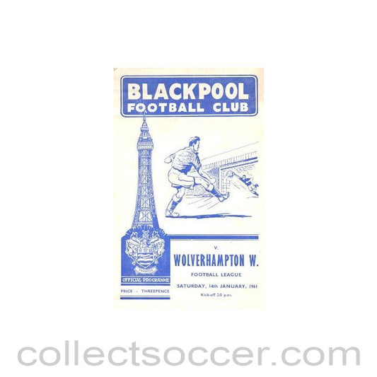 1961 - Blackpool v Wolverhampton Wanderers official programme 14/01/1961