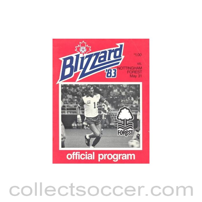 1983 - In the Canada - Blizzard'83 v Nottingham Forest official programme 31/05/1983