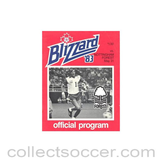 1983 - In the Canada - Blizzard'83 v Nottingham Forest official programme 31/05/1983