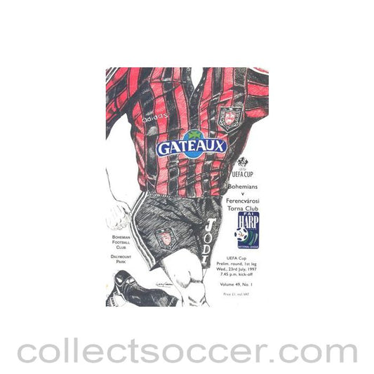 1997 - Bohemians v Ferencvaros official programme 23/07/1997 UEFA Cup