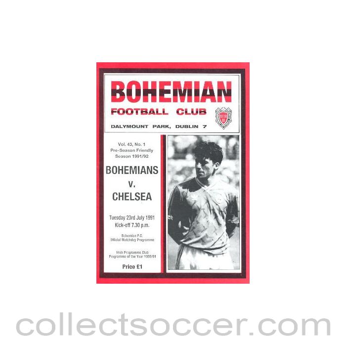 1991 - Bohemians vChelsea official programme 23/07/1991