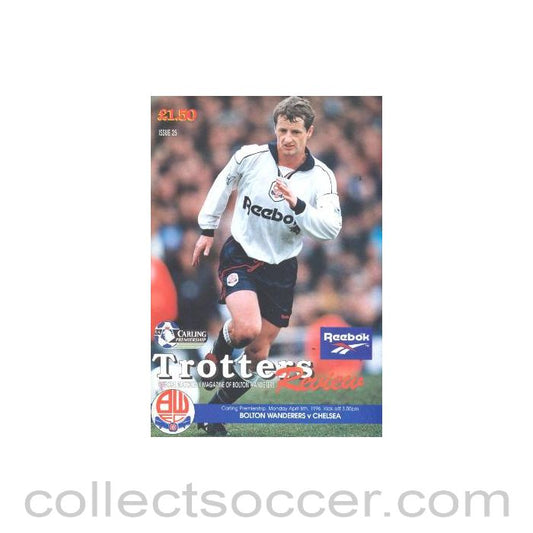 1996 - Bolton Wanderers vChelsea official programme 08/04/1996