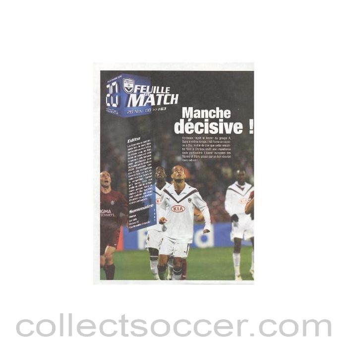 2008 - Bordeaux vChelsea official programme 26/11/2008