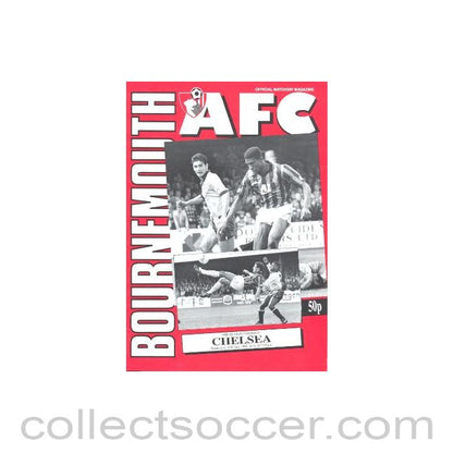 1992 - Bournemouth vChelsea official programme 29/07/1992 Friendly Match
