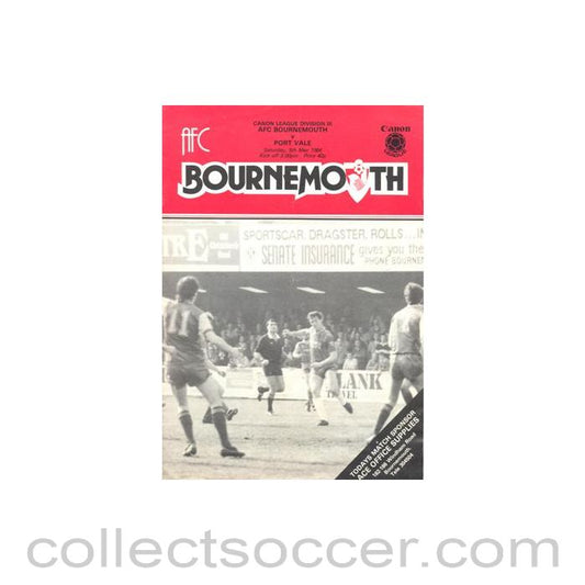 1984 - Bournemouth v Port Vale official programme 05/05/1984 Canon League