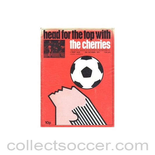 1971 - Bournemouth v Port Vale official programme 19/10/1971 Football League