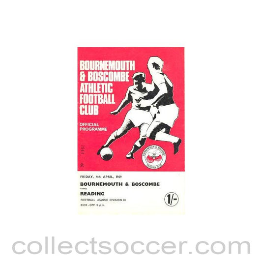 1969 - Bournemouth v Reading official programme 04/04/1969